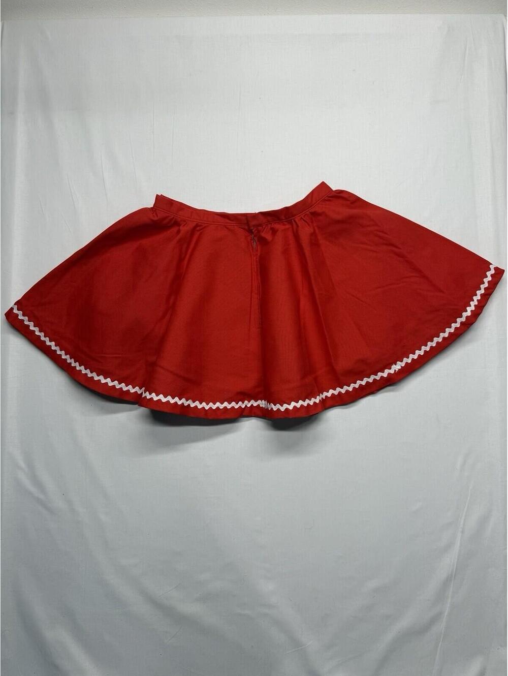 Vintage 1970s Red Made In Japan Western Skirt Talon Zipper Size XS/S